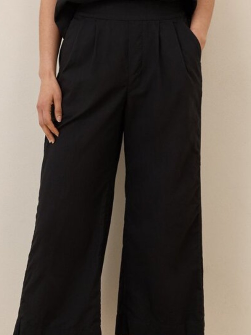 NWOT Pact Linen Organic Cotton Blend Canopy Wide Leg Trouser Black X